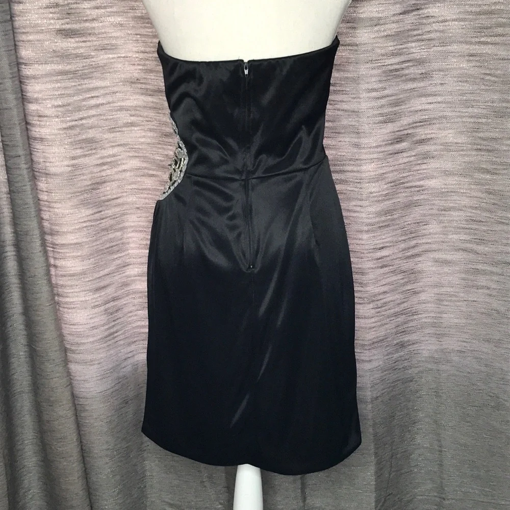 TEEZE ME BLACK MED STRAPLESS DRESS WITH BLING